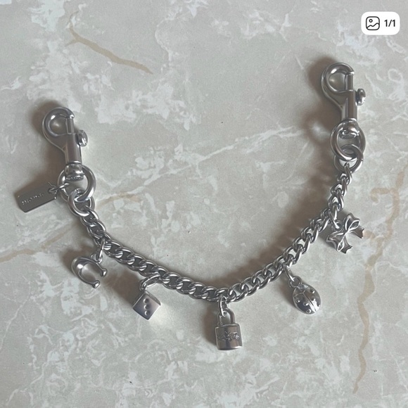 Coach Accessories - Coach Silver Charm Strap 11inches SHIPS TODAY